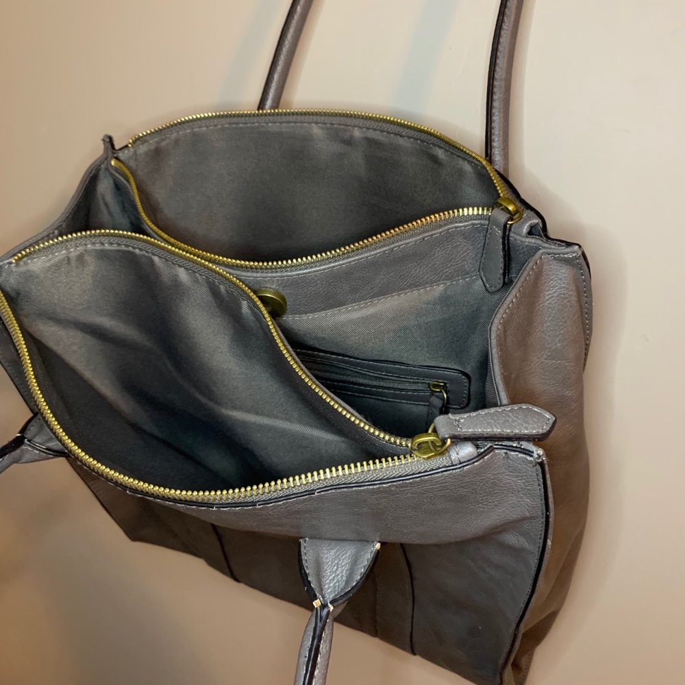 Gray Purse Workbag Multi Compartments - image 5